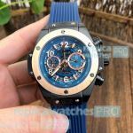 Copy Hublot Big Bang Unico Perpetual Blue Dial With Rubber Strap Watch